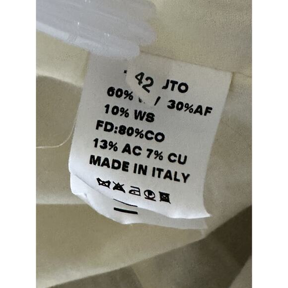 Women's Wool Dress Coat BLUE DEEP Tan/ Beige Taupe Lamb Fur 6-8 Italy 42 EU, S - Picture 4 of 16